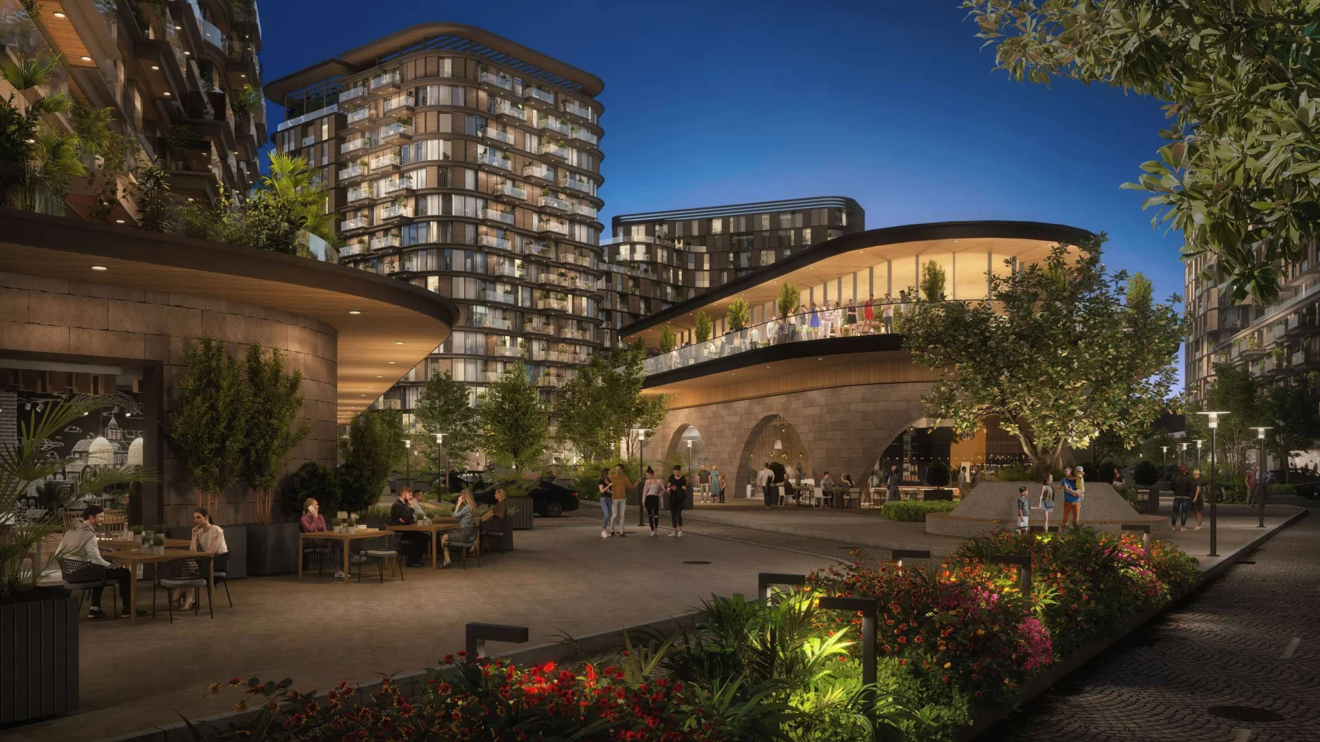 Современный комплекс у залива Халич - night