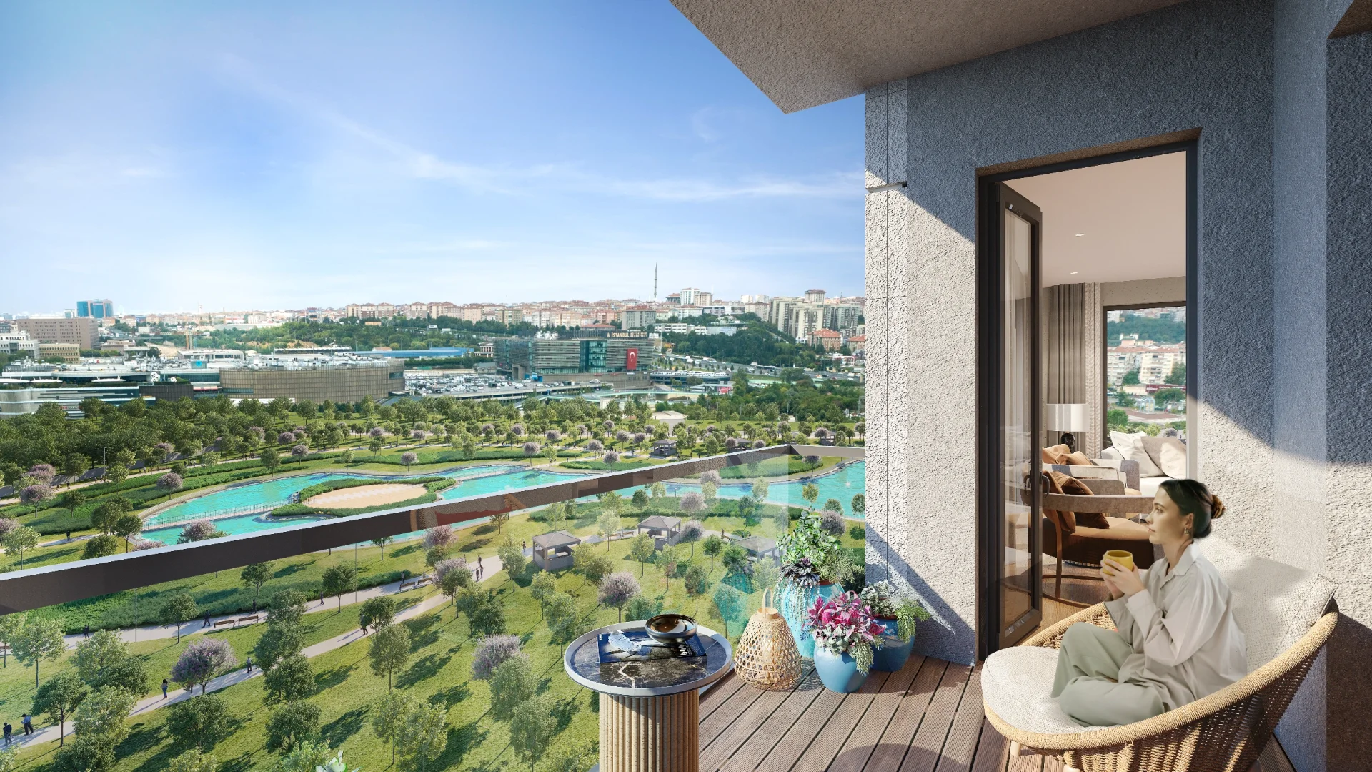 Современный комплекс в Зейтинбурну - balcony